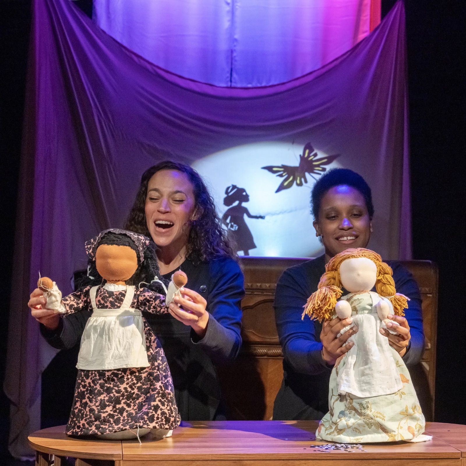 Performers and puppets in The Harlem Doll Palace